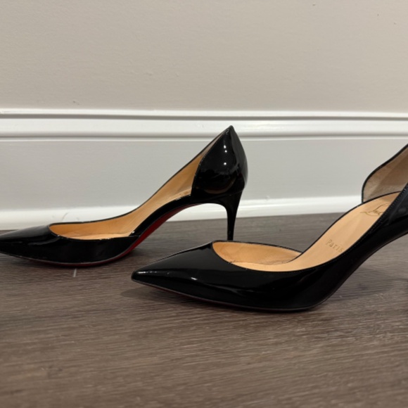 Christian Louboutin Iriza 85mm Black Patent Heels, sz 37 - Picture 6 of 10
